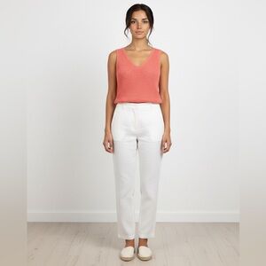 LOFT Coral Sleeveless Knit Tank Top